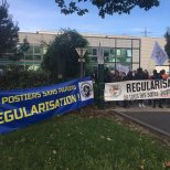 Occupation de l'agence Chronopost d'Alfortville.