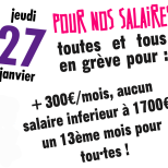 Le 27 janvier, en grève pour nos salaires !