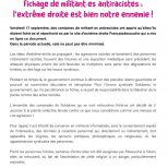 Fichage de militant-e-s antiracistes : l'extrême droite est bien notre ennemie !