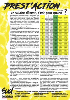 Prest'action - un salaire décent, c'est pour quand ?